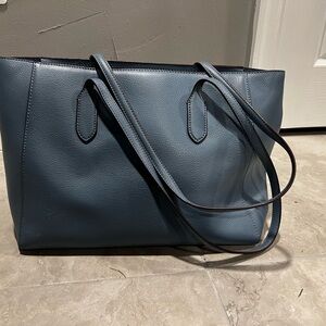 DKNY Slate Blue Leather Tote